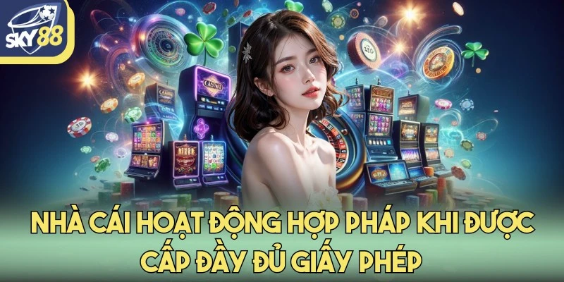 Nhà cái hoạt động hợp pháp khi được cấp đầy đủ giấy phép